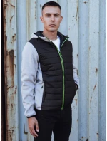 Pánská přechodná prošívaná bunda s kapucí šedá TX4862