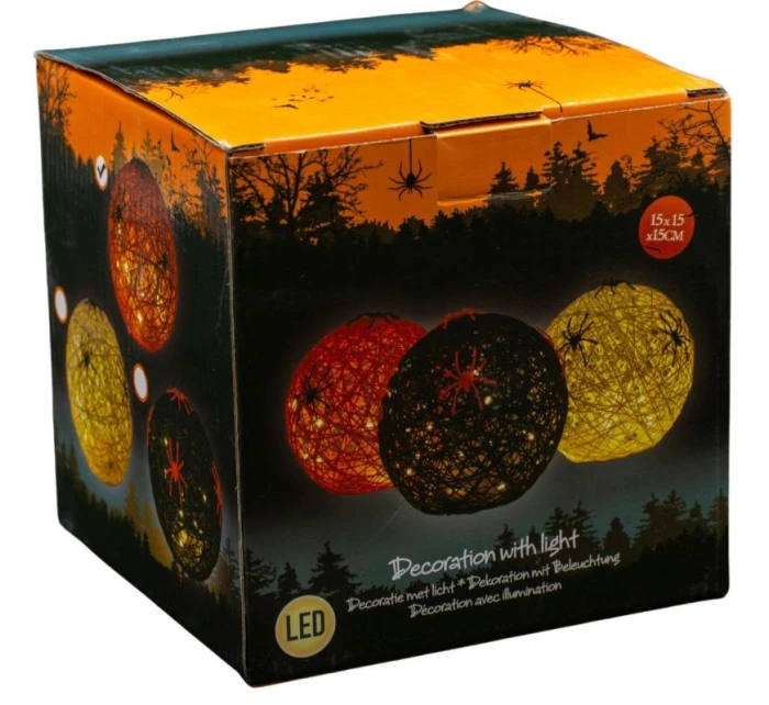 DEKORATIVNÍ KOULE VEDLA PAVOUK LAMPA 15CM HALLOWEEN BÍLÁ DEKORATIVNÍ KOULE VEDLA PAVOUK LAMPA 15CM HALLOWEEN BÍLÁ