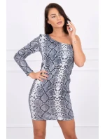 Šedé šaty z hadí kůže s flitry