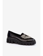 Lakované dámské mokasíny Laura Messi 2785 černé