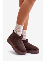 Módní Semišové Nízké Sněhule Hnědé model 21671731 - Boto Módní Semišové Nízké Sněhule Hnědé model 21671731 - Boto