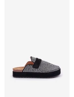 Dámské pantofle zdobené zirkony na platformě černé model 21683239 - Boto Dámské pantofle zdobené zirkony na platformě černé model 21683239 - Boto