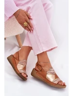 Dámské Kožené Sandály Na Klínku S  Hnědé model 21702012 - Maciejka