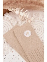 Dlouhé vlněné dámské ponožky béžové