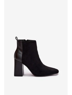 Dámské zateplené botky na sloupku – černé Maloria