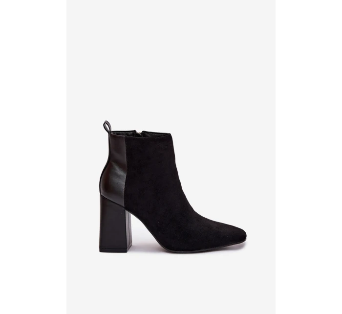 Dámské zateplené botky na sloupku – černé Maloria Dámské zateplené botky na sloupku – černé Maloria