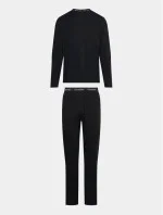 Pánské pyžamo L/S PANT SET 000NM2510E UB1 černé - Calvin Klein