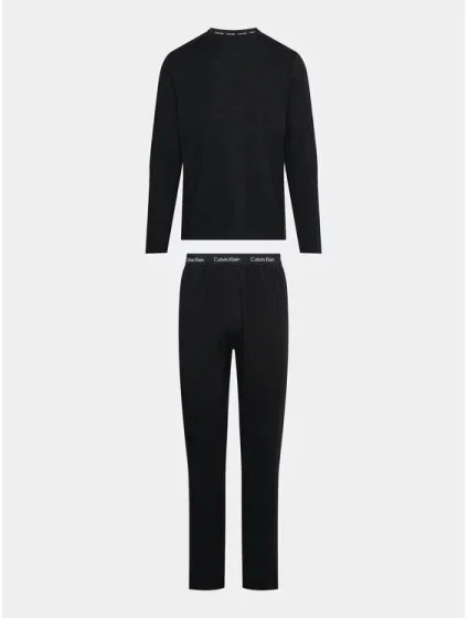 Pánské pyžamo L/S PANT SET 000NM2510E UB1 černé - Calvin Klein