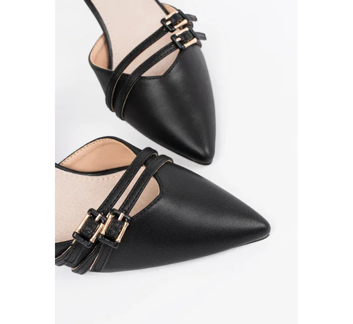 Pěkné lodičky černé dámské na jehlovém podpatku Pěkné lodičky černé dámské na jehlovém podpatku