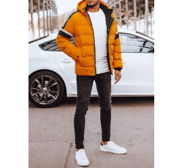 Pánská prošívaná zimní bunda žlutá FashionStreet TX4567
