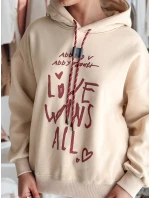 Dámská mikina oversize LOVEWILL béžová FashionStreet BY1471