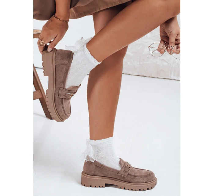 Dámské semišové béžové mokasíny FashionStreet ZY1126