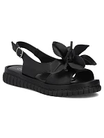Dámské kožené sandály na platformě černé model 22158398 - FILIPPO