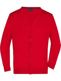 Daiber JN 661 Pánský pletený cardigan s výstřihem do V 02.0661 red