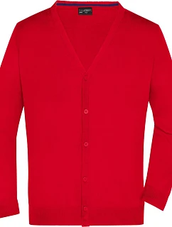 JN 661 Pánský pletený cardigan s výstřihem do V model 22488068 red - Daiber