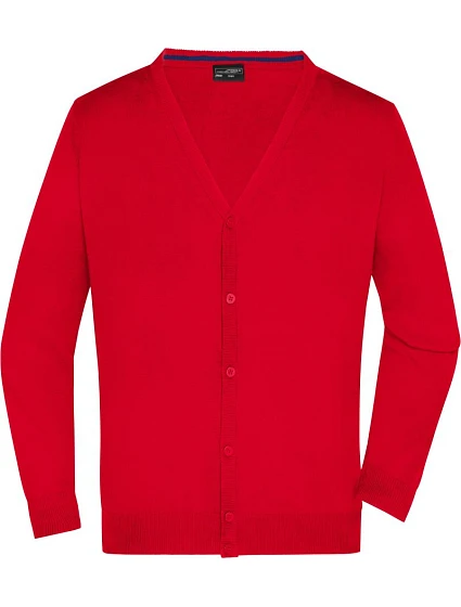 JN 661 Pánský pletený cardigan s výstřihem do V model 22488068 red - Daiber JN 661 Pánský pletený cardigan s výstřihem do V model 22488068 red - Daiber