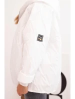 Dámská prošívaná bunda s kapucí bílá