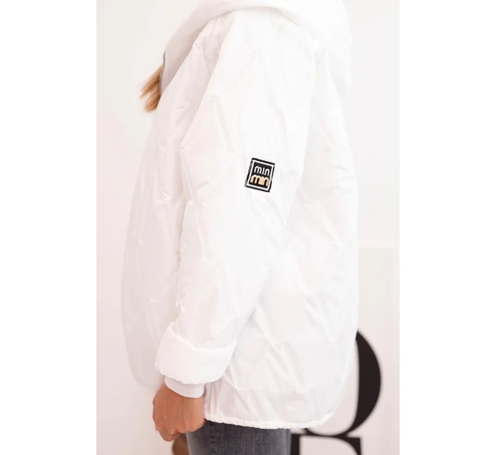 Dámská prošívaná bunda s kapucí bílá