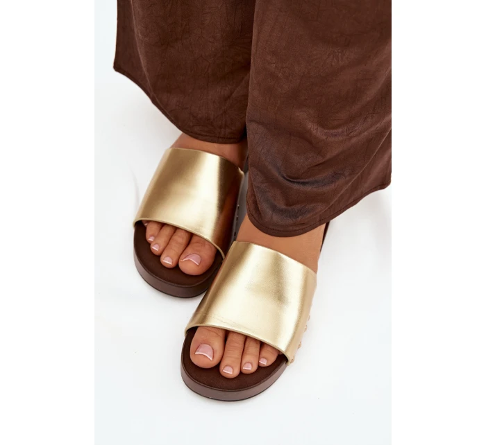 Dámské žabky se zlatými sponkami Terissa