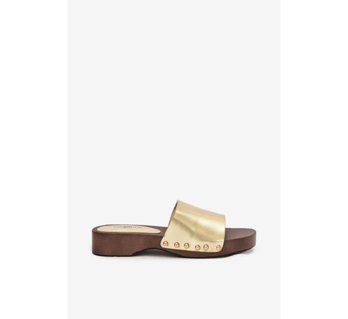 Dámské žabky se zlatými sponkami Terissa