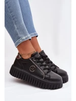 Dámské tenisky na platformě s ozdobným detailem černé Iselora