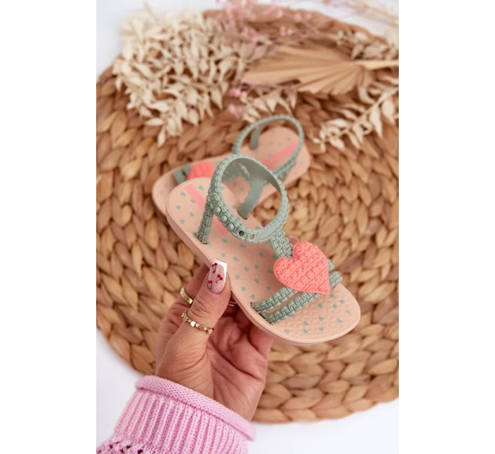 Dětské sandály se srdcem Ipanema My First Baby Green