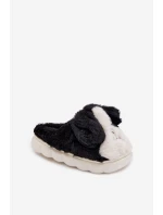 Dětské chlupaté bačkory – černé se psy Farnise Dětské chlupaté bačkory – černé se psy Farnise