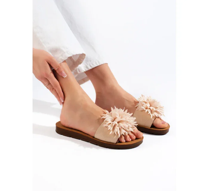 Krásné nazouváky hnědé dámské bez podpatku Krásné nazouváky hnědé dámské bez podpatku