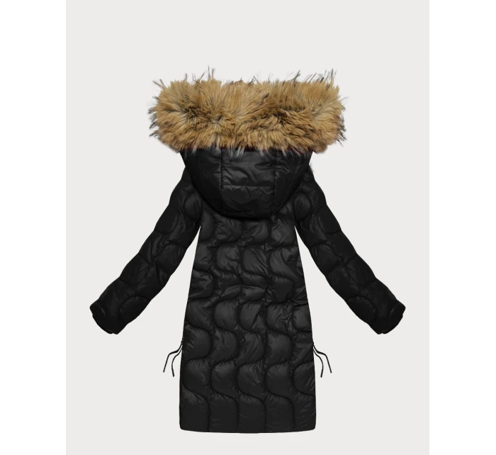 Černá dámská bunda s ozdobným prošíváním model 21757932 - J.STYLE Černá dámská bunda s ozdobným prošíváním model 21757932 - J.STYLE