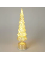 VÁNOČNÍ STROMEK DEKORATIVNÍ ZLATÝ VEDL 7 KORUN TEPLÁ BÍLÁ 40CM