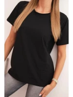 Dámská bavlněná blůza model 21308399 střihu černá - K-Fashion