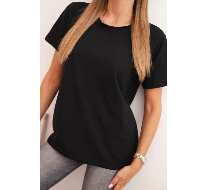 Dámská bavlněná blůza model 21308399 střihu černá - K-Fashion