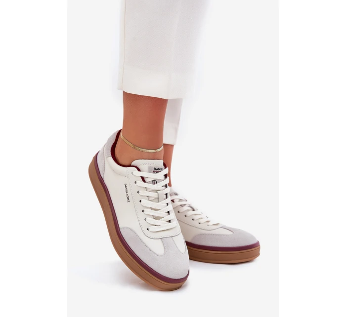 Dámské Kožené Tenisky Daniel Lopez Just Dare SS2D4008 Bílo-Šedé Dámské Kožené Tenisky Daniel Lopez Just Dare SS2D4008 Bílo-Šedé