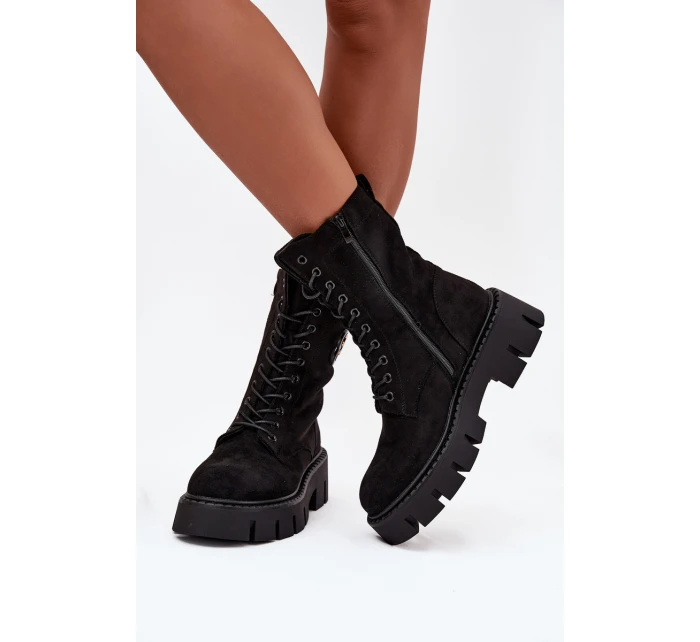 Zateplené workery dámské s ozdobou černé Melisse Zateplené workery dámské s ozdobou černé Melisse