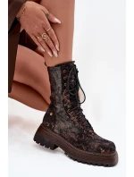 Dámské Kožené Workery Work Shoes  Zlato model 21725128 - Maciejka