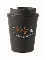 KAFE S DONÁŠKOU DO POSTELE - černý termohrnek 300 ml KAFE S DONÁŠKOU DO POSTELE - černý termohrnek 300 ml