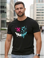 Pánské bavlněné streetwearové tričko černé FashionStreet NX5100R