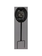 RATANOVÁ SOLÁRNÍ KULOVÁ LAMPA ČERNÁ PROGARDEN