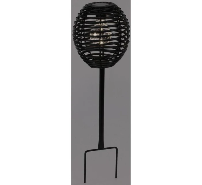 RATANOVÁ SOLÁRNÍ KULOVÁ LAMPA ČERNÁ PROGARDEN