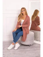 Svetr s netopýřími rukávy tmavě růžový