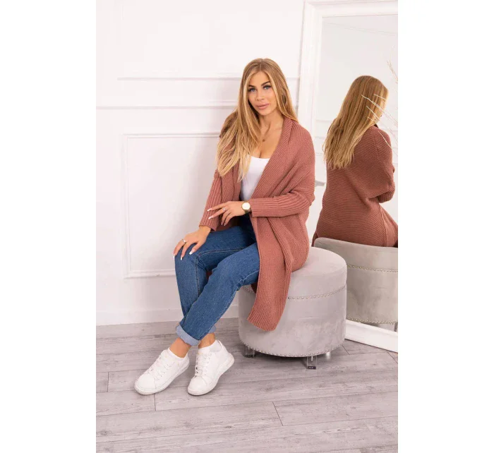 Svetr s netopýřími rukávy tmavě růžový