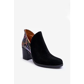 Dámské kožené boty na sloupu Maciejka 04492-99 černé Dámské kožené boty na sloupu Maciejka 04492-99 černé