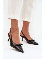 Lakované lodičky na s mašlí Černé model 21709656 - Boto