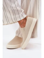 Dámské slip-on tenisky Big Star – béžové Dámské slip-on tenisky Big Star – béžové