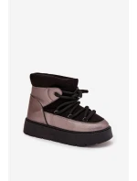 Dámské nízké sněhule s hřejivým kožíškem a silným šněrováním Xarina – černé Dámské nízké sněhule s hřejivým kožíškem a silným šněrováním Xarina – černé