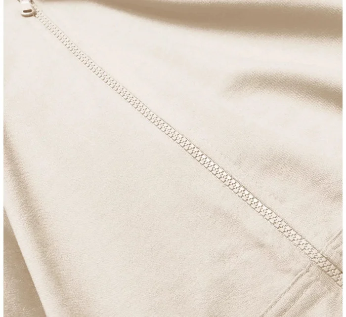 Dámská rozepínací mikina v barvě ecru 68W08- J.Style