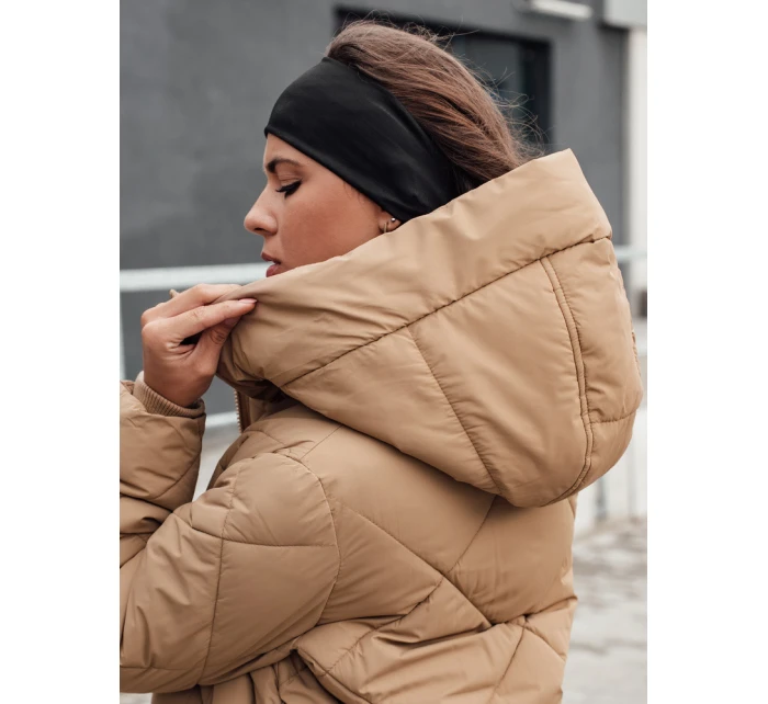 Dámská prošívaná zimní bunda s kapucí béžová Dstreet model 21980576 - FashionStreet Dámská prošívaná zimní bunda s kapucí béžová Dstreet model 21980576 - FashionStreet