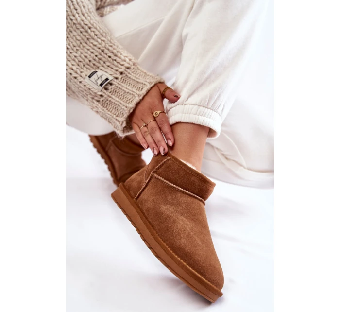 Dámské semišové nízké boty do sněhu Velbloud model 21601961 - Boto