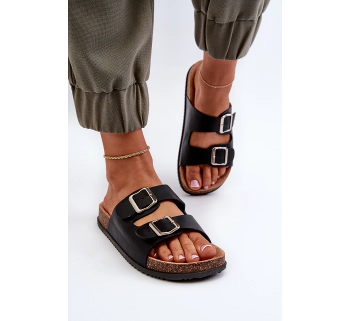 Dámské žabky s přezkami Černé model 21653006 - Boto Dámské žabky s přezkami Černé model 21653006 - Boto