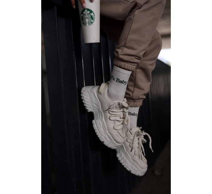 Dámské tenisky na masivní světle béžové model 21667369 - Boto Dámské tenisky na masivní světle béžové model 21667369 - Boto